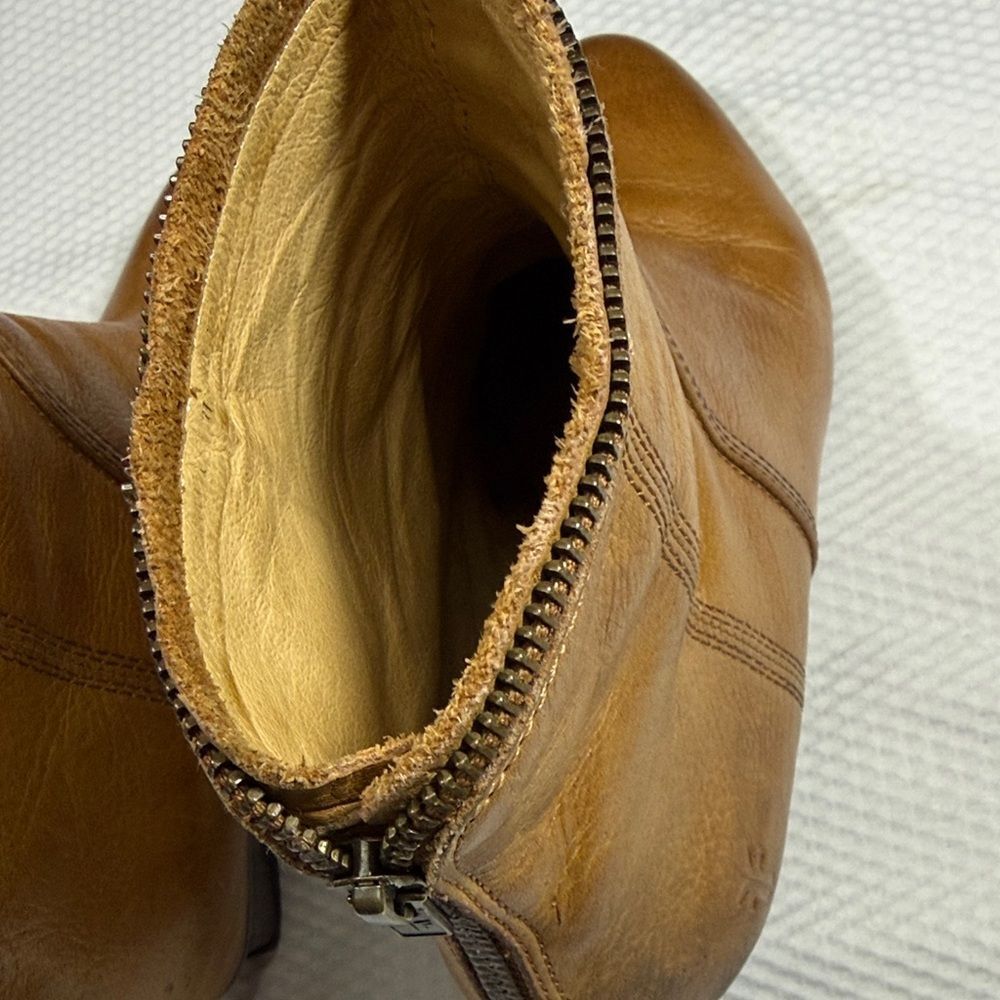 Frye Steffi Zip Short Brown Leather Ankle Boots Size 8.5 - Picture 11 of 16
